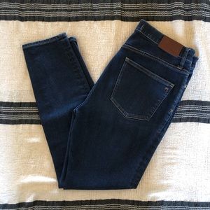 Madewell 9” high riser skinny in dark wash